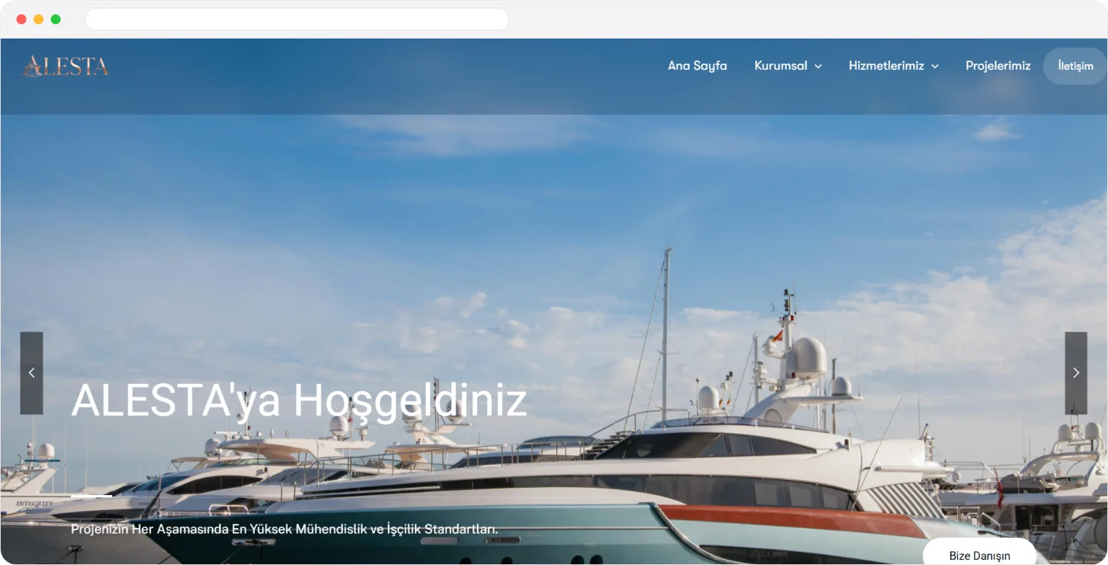 Alesta Grup web sitesi